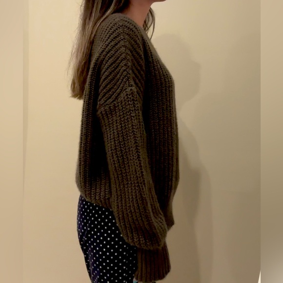 Olive Green Knit Sweater - Picture 3 of 4
